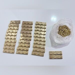 32 Pcs 2.5" Door Hinges Brass Folding Hinges for Gate Window Closet Drawer Boxes